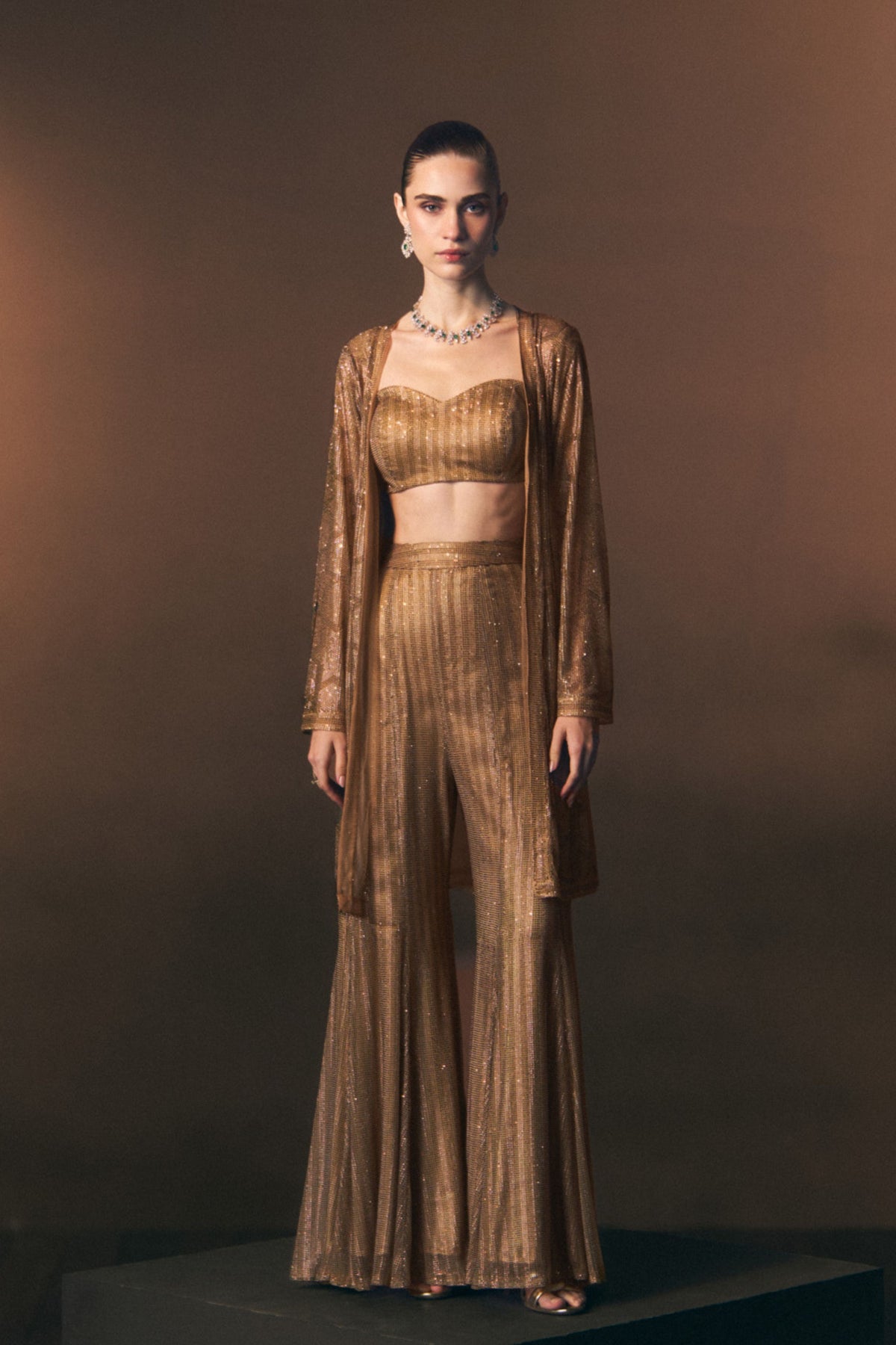 Solaire Sharara Pants with Jacket