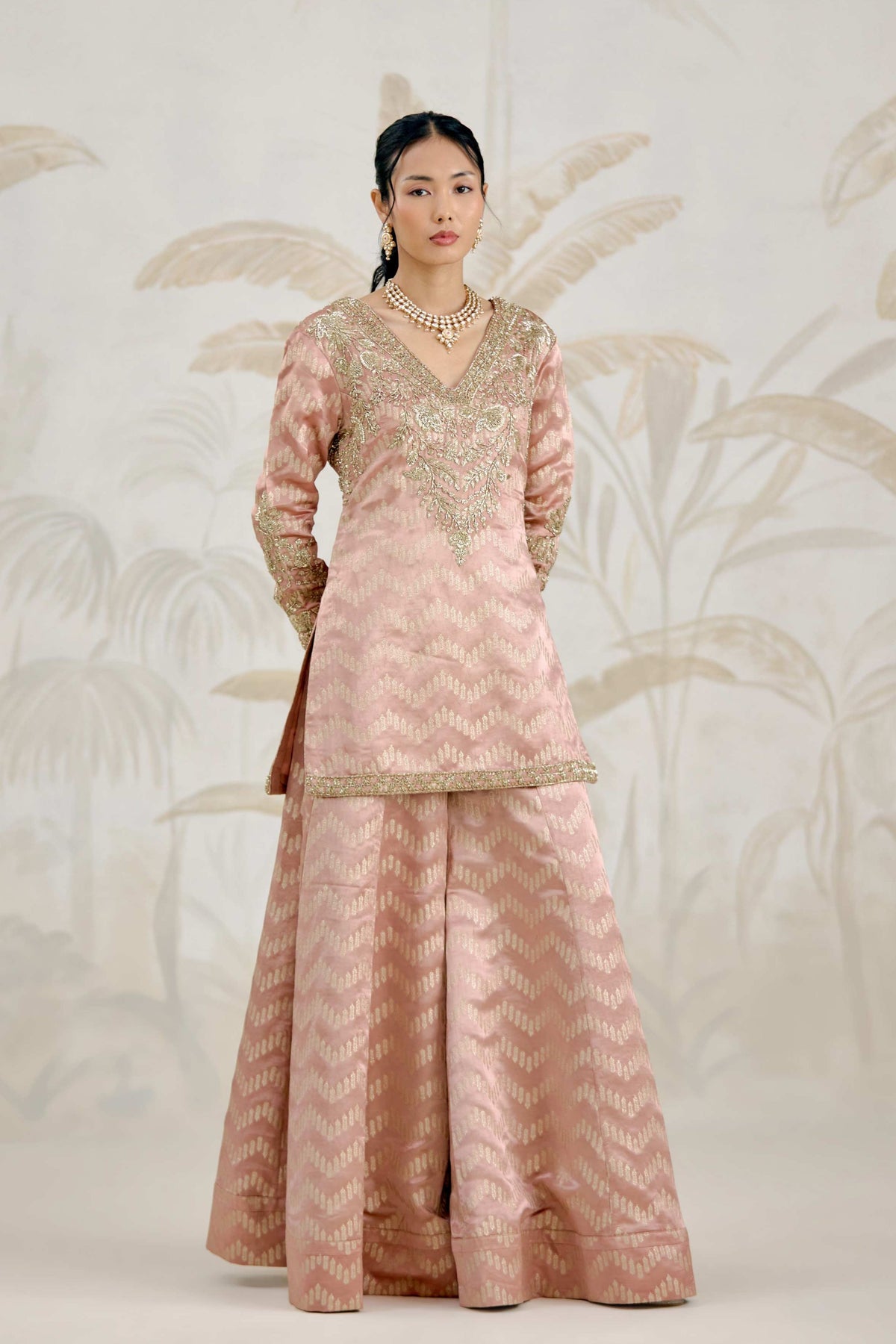 Old Rose Pink Sharara Set