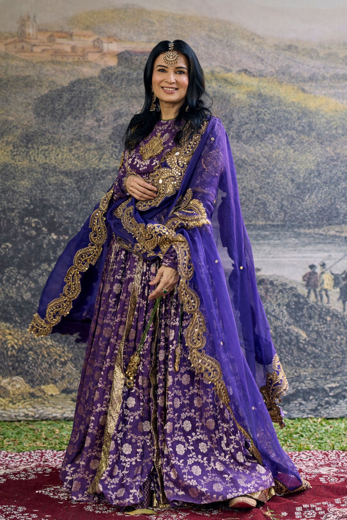 Vasundhara Purple Anarkali Set