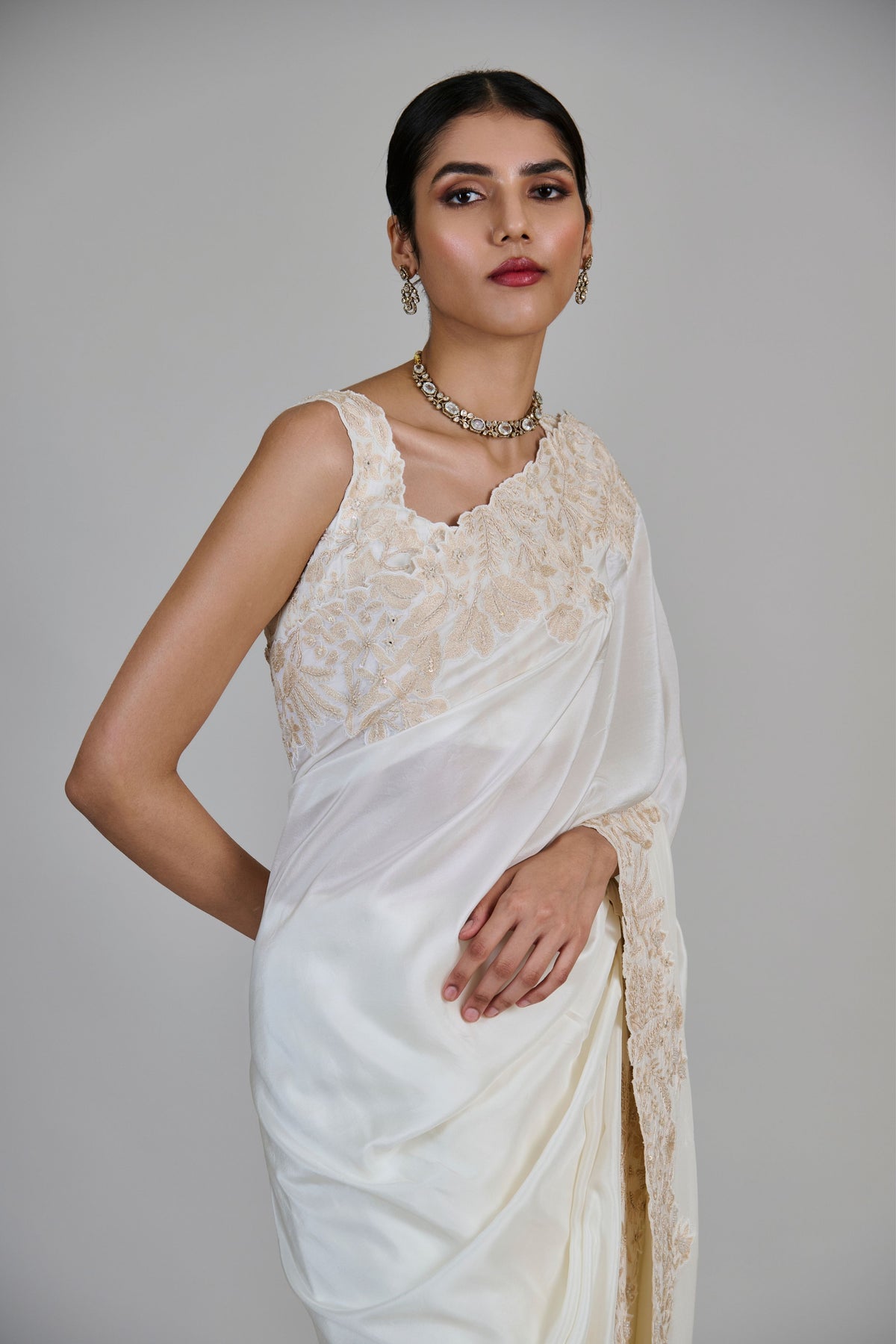 Nysa Ivory Saree Set