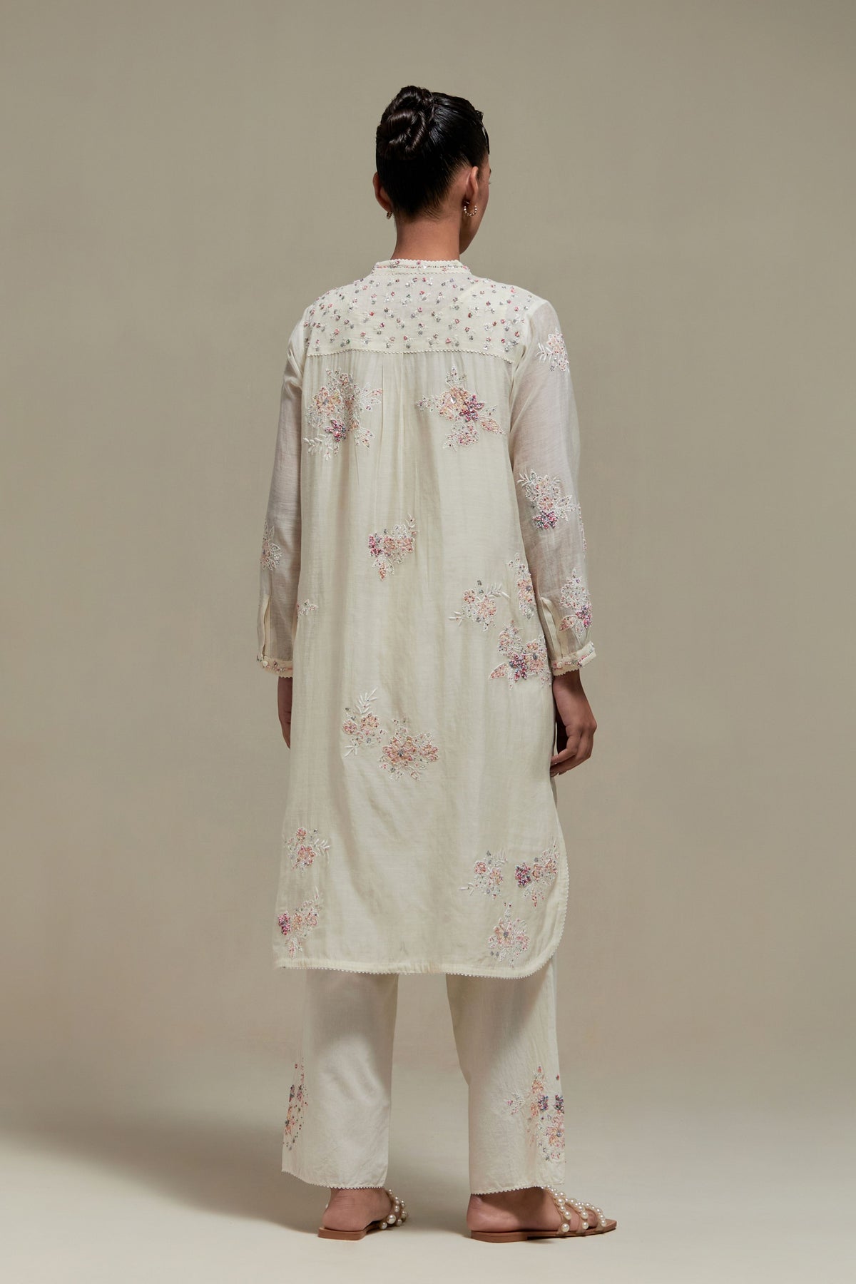 Pink Applique Kurta And Pants