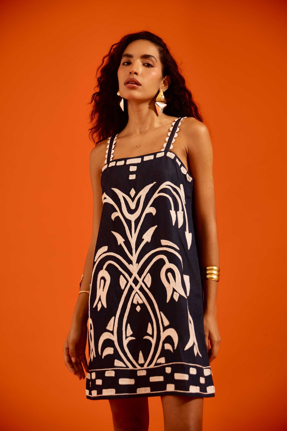 Blue Strappy Shift Dress