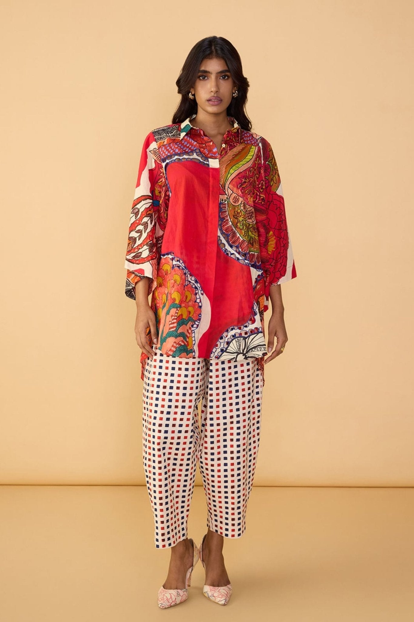 Red Velvet Rasha Shirt - Saaksha & Kinni - Elahe