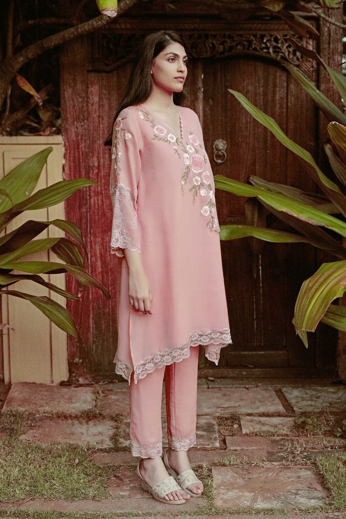 Whimsical Rose Bud Tunic Set
