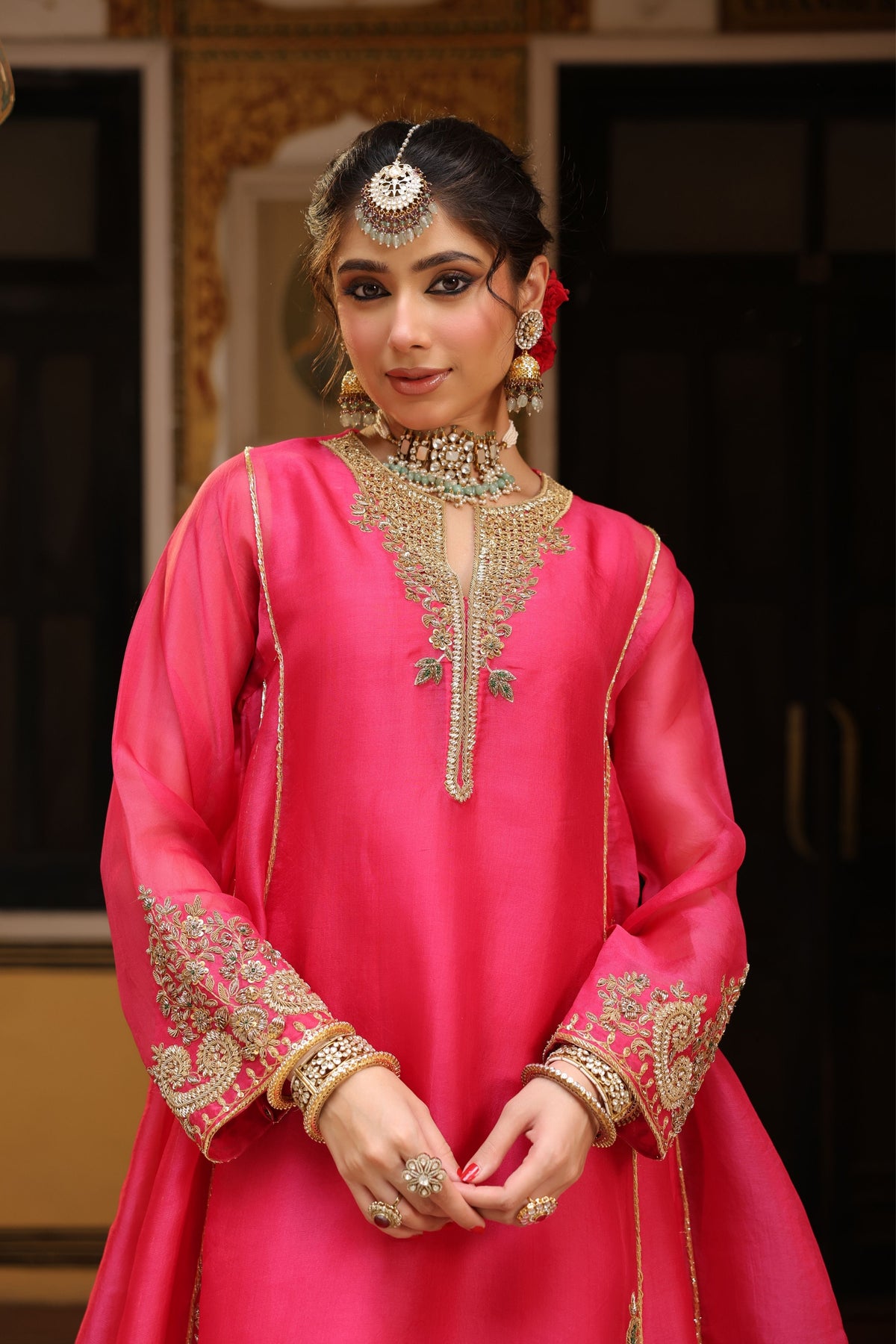 Pink Ahista Short Kurta Set