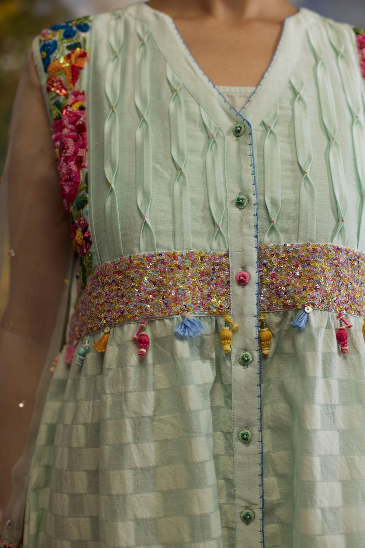 Meadow Floral Checkered Dress