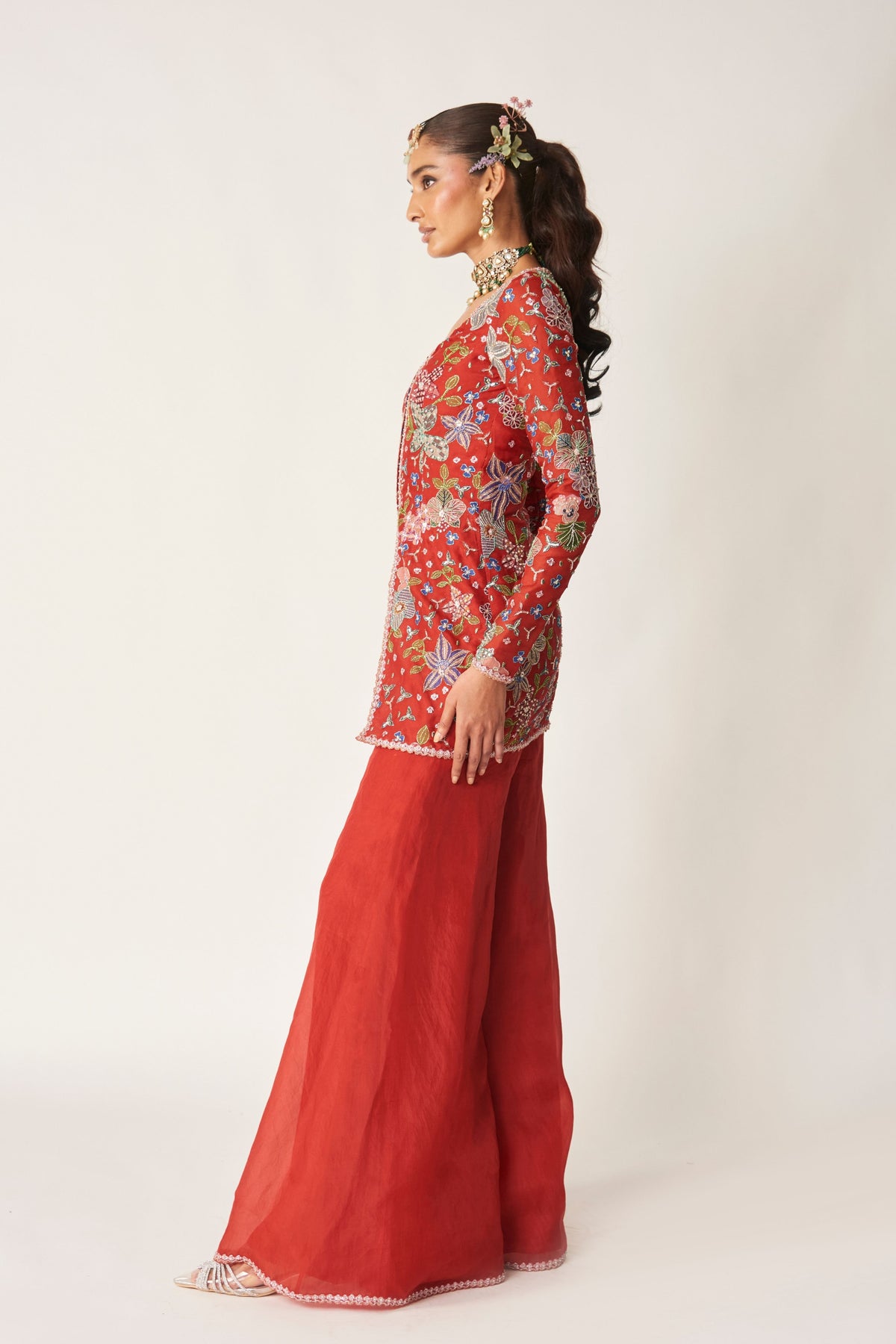 Sangrine Red Sharara Set
