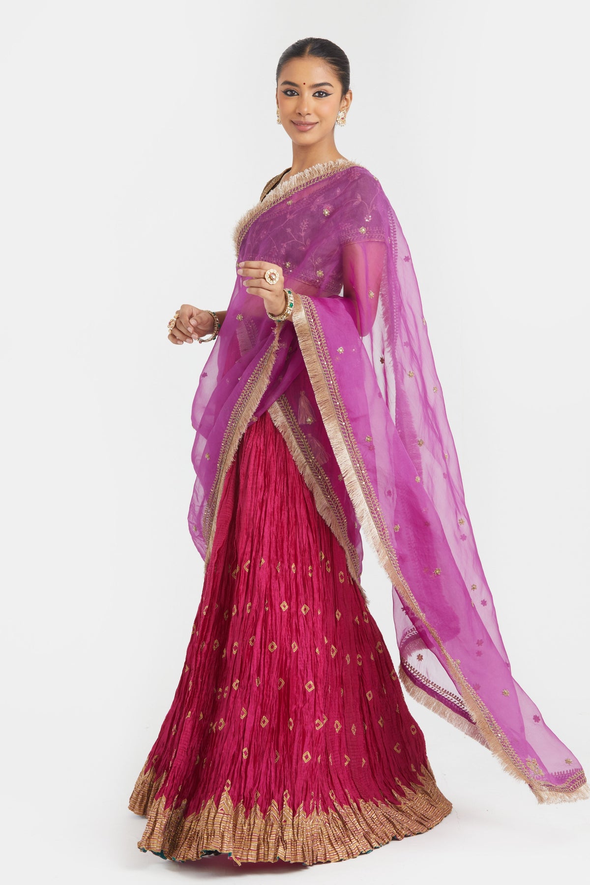 Olive Silk Lehenga Set