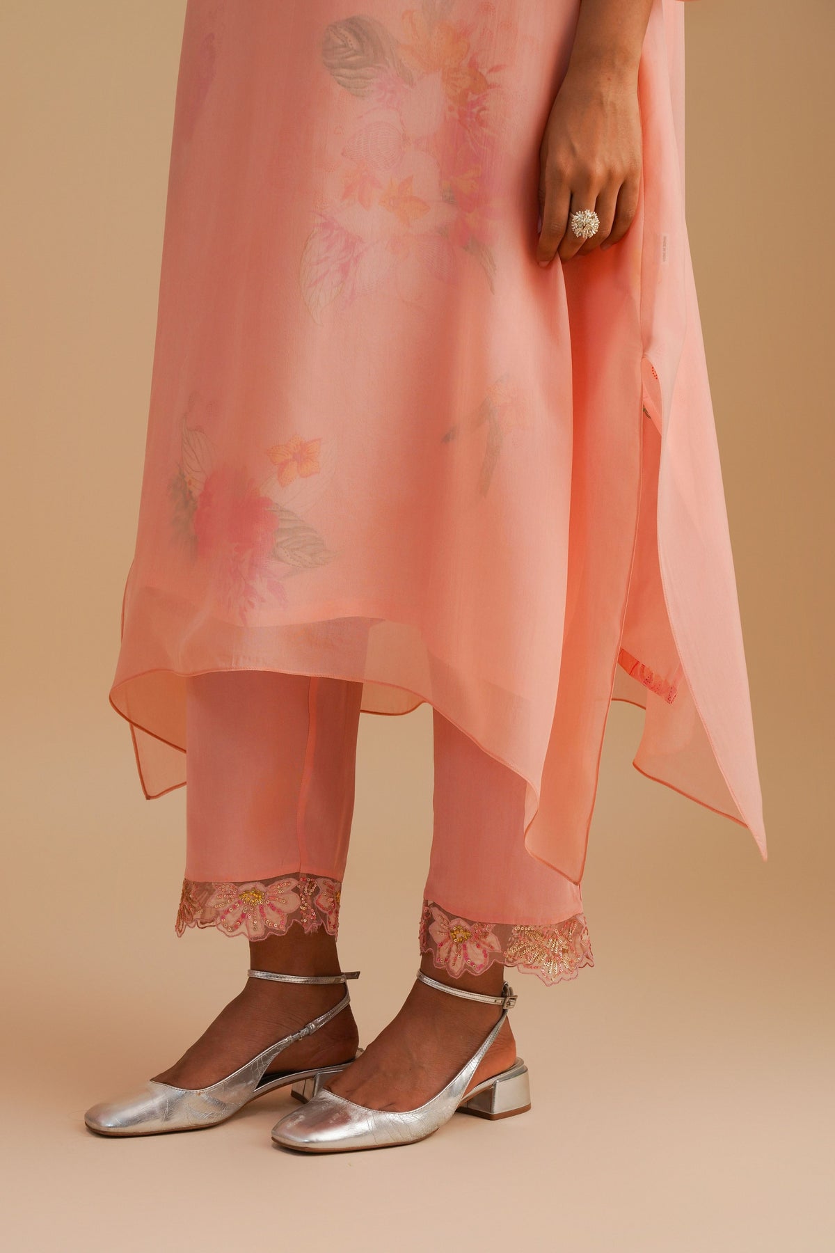 Blush Organza Kurta Set