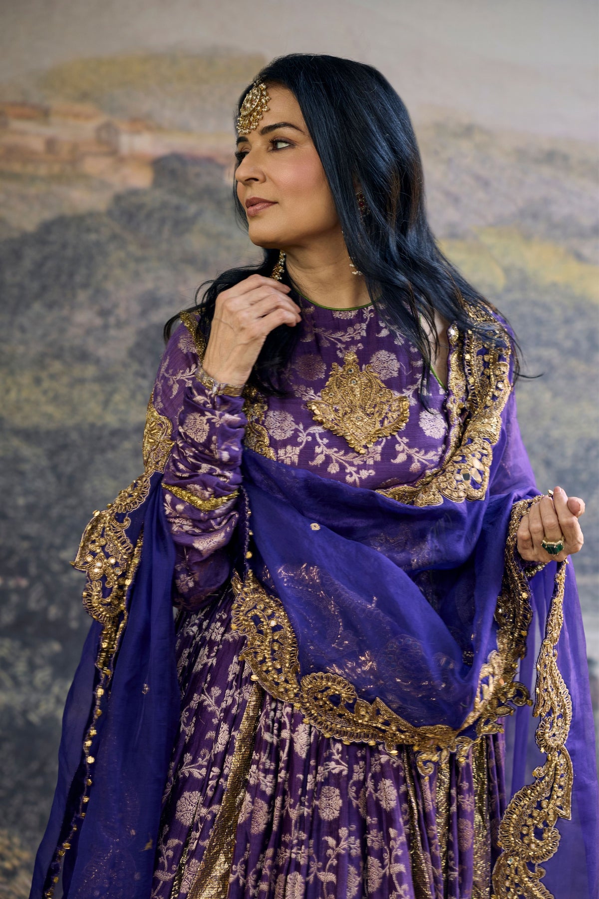 Vasundhara Purple Anarkali Set