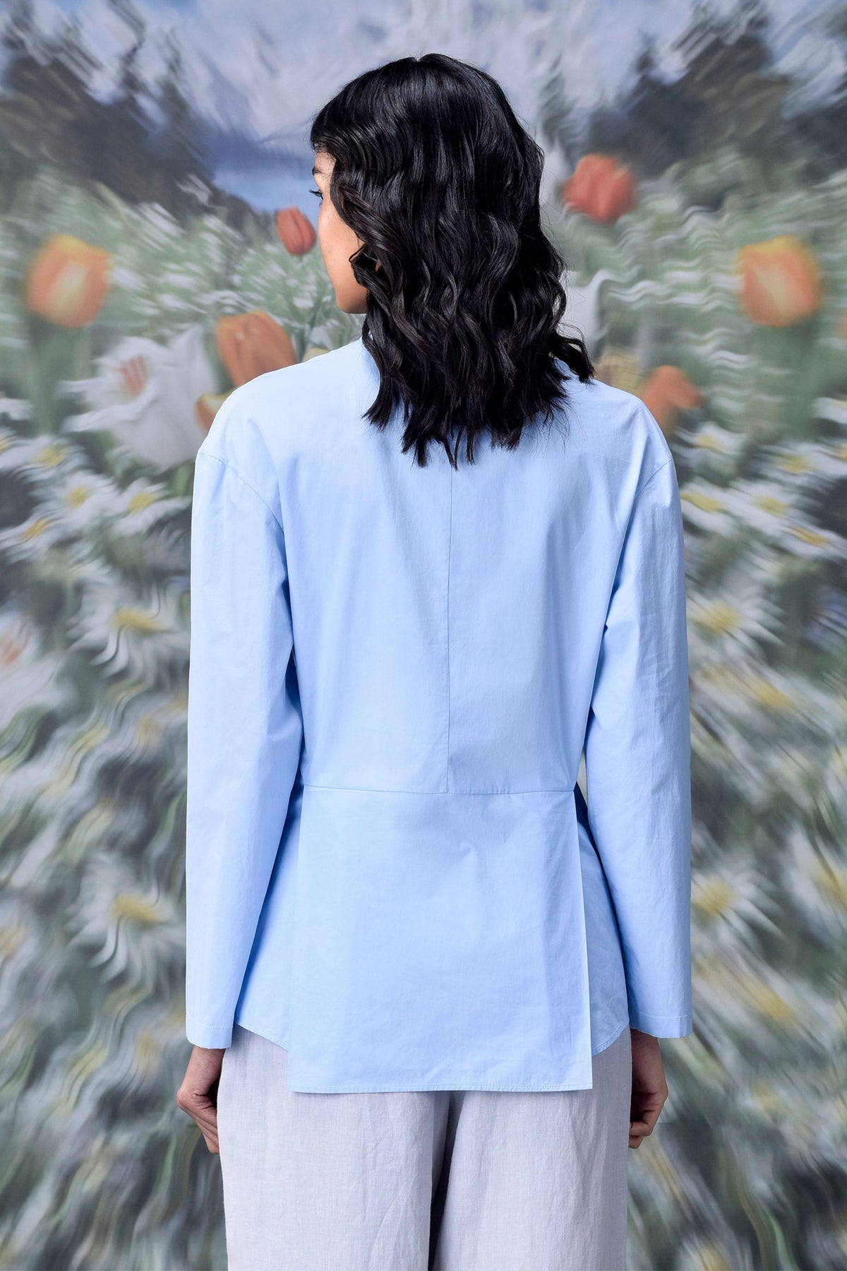 Deconstructed Shirt  Light Blue