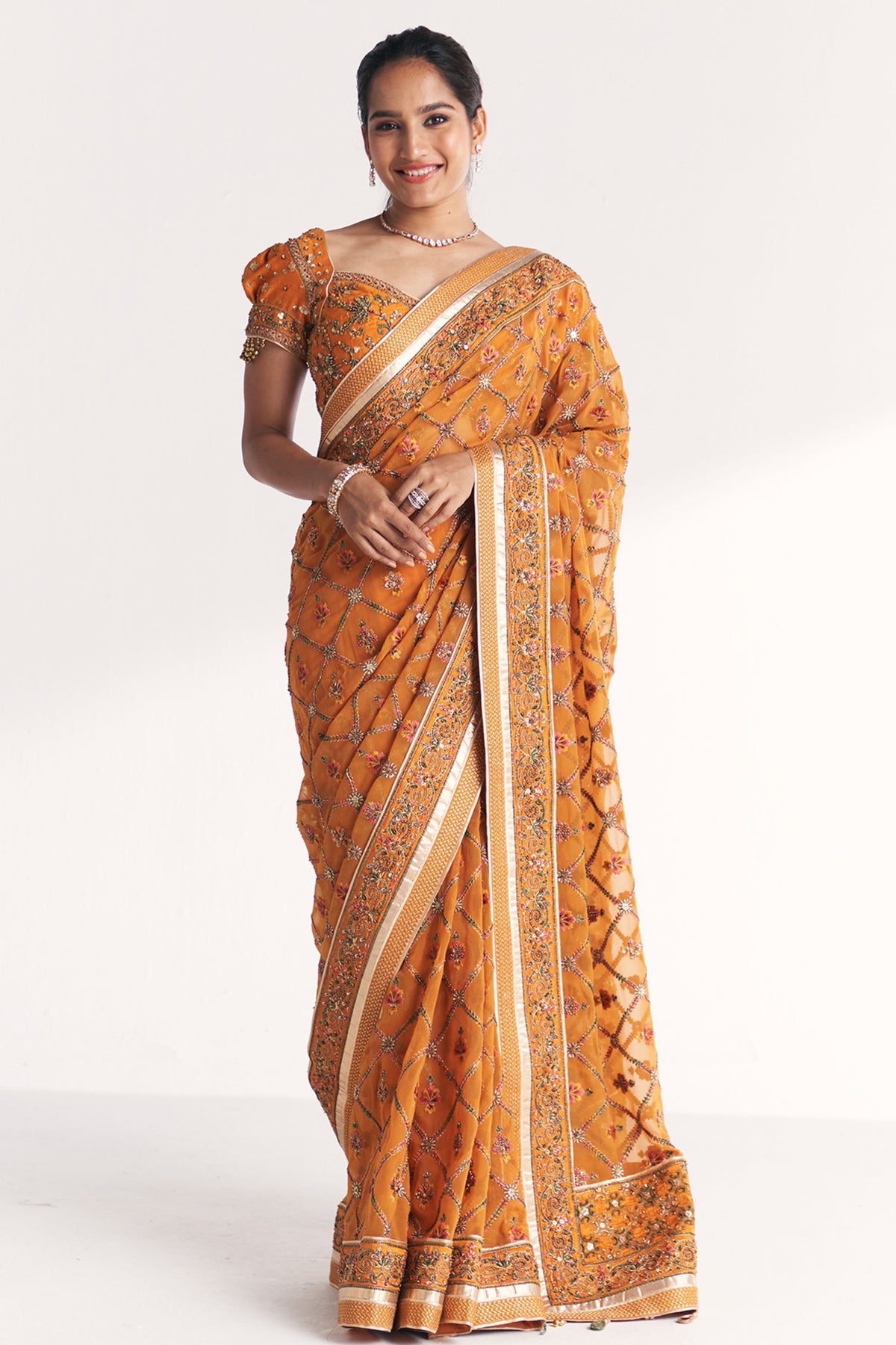 Kaira Mustard Saree