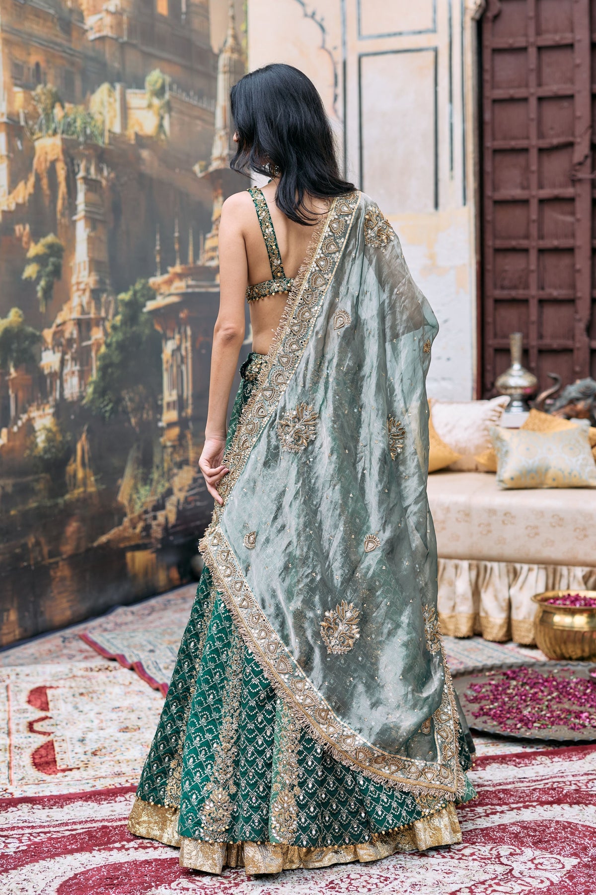 Green Vaidurya Lehenga Set