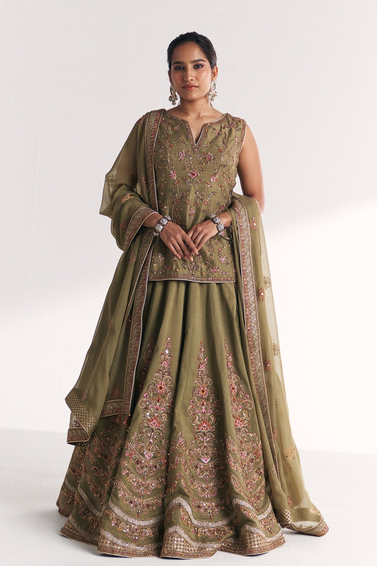 Chandni Green Lehenga Set