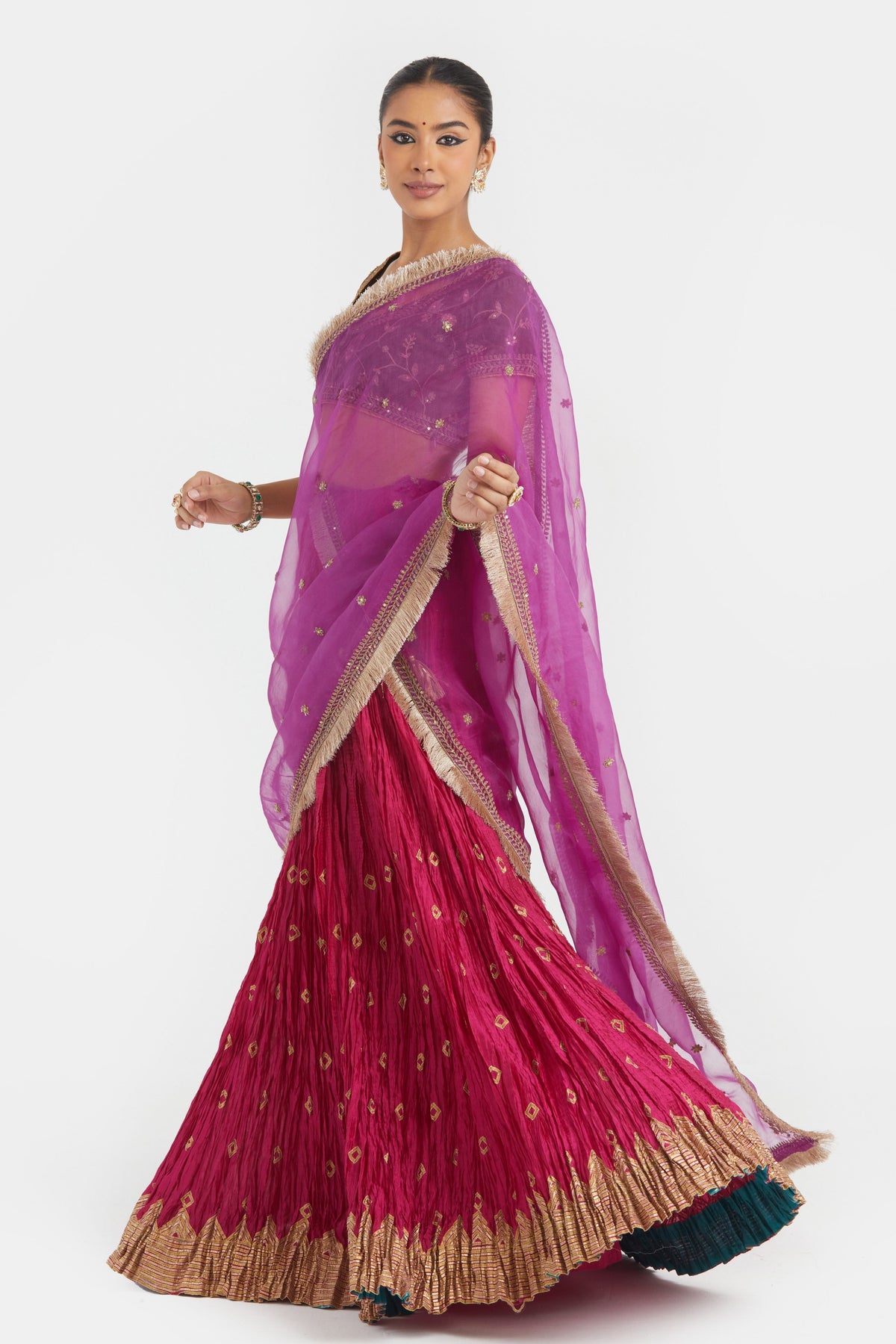 Olive Silk Lehenga Set