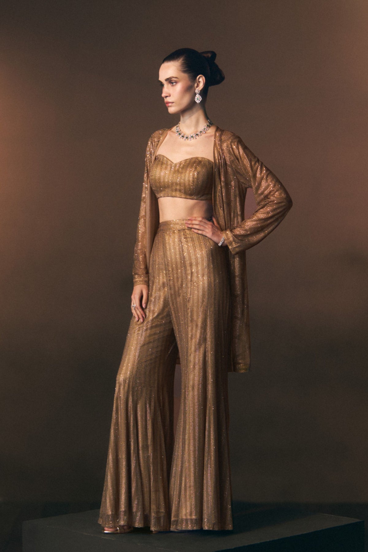Solaire Sharara Pants with Jacket