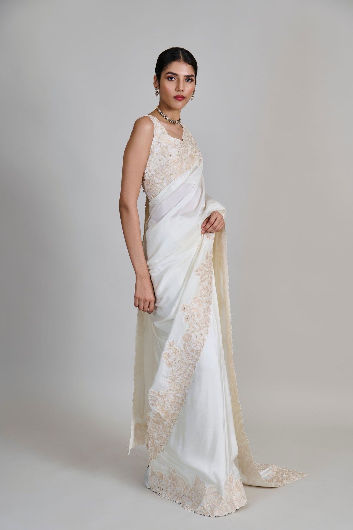 Nysa Ivory Saree Set