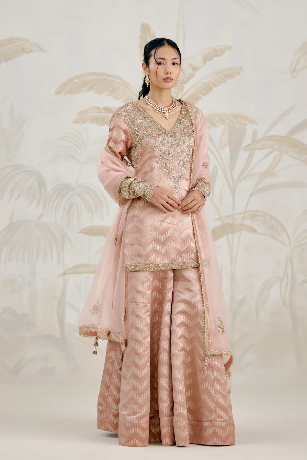 Old Rose Pink Sharara Set