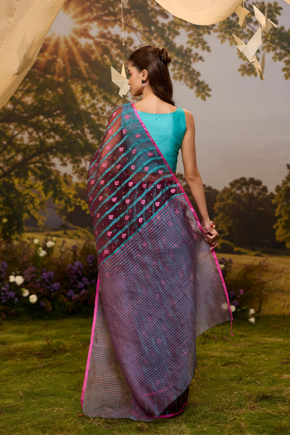 Afterglow Jamdani Saree