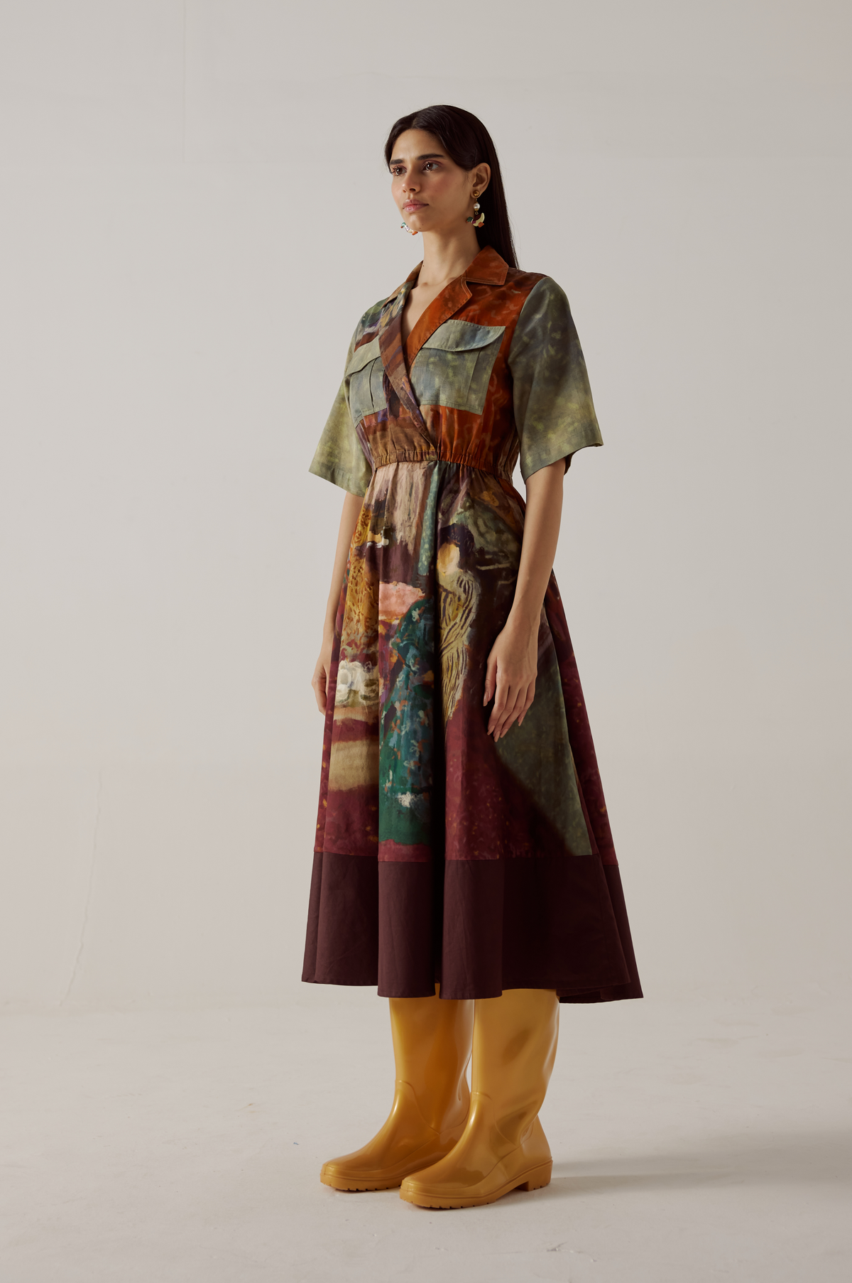 Print Blocked Dress