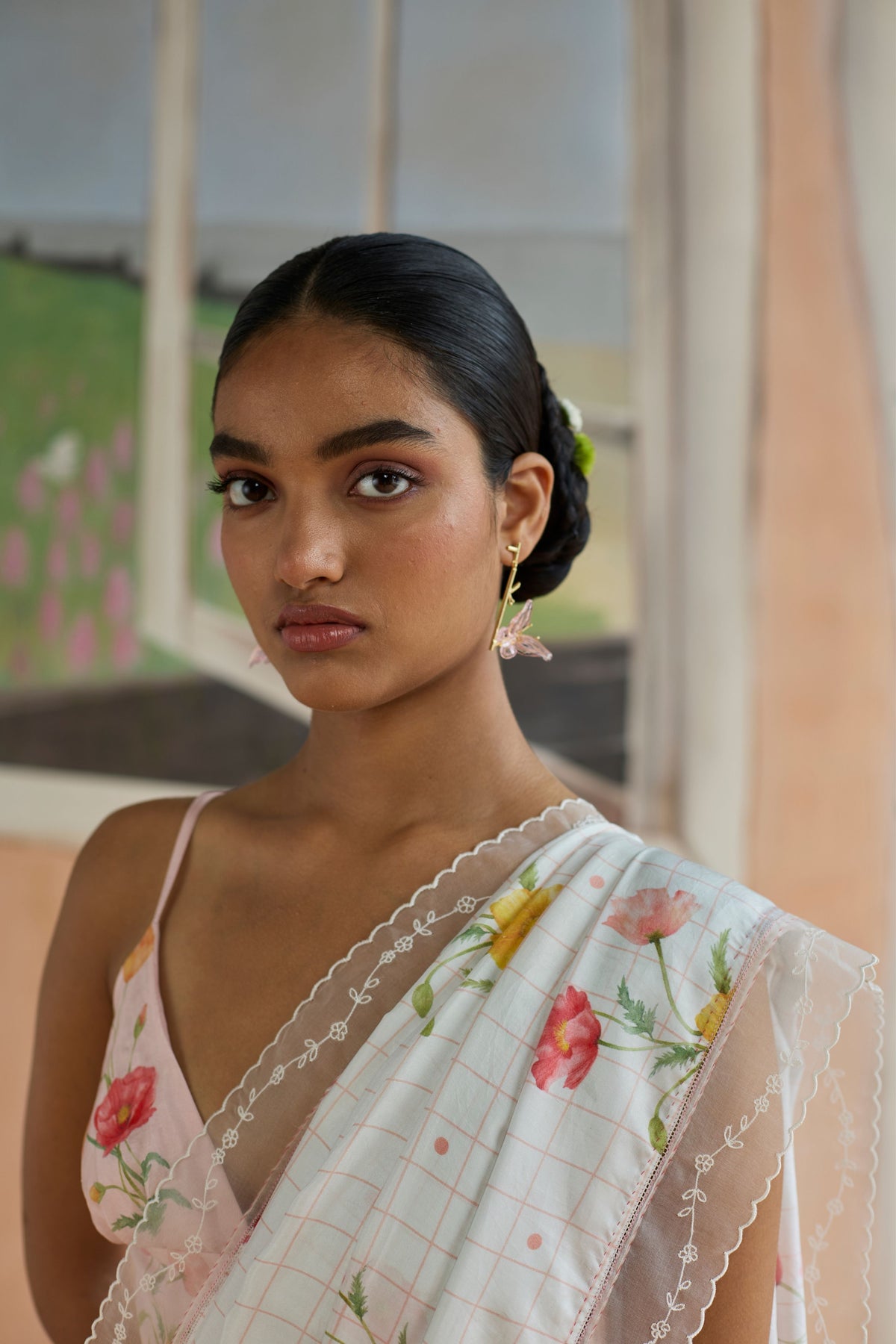 Poppy Mulberry Silk Sari