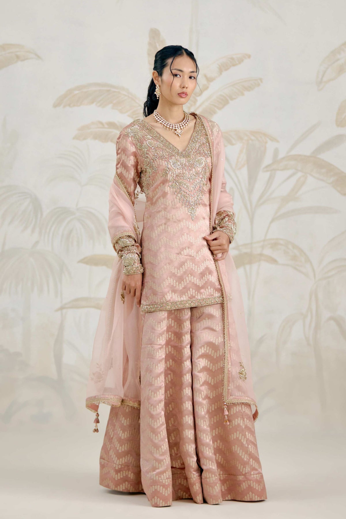 Old Rose Pink Sharara Set