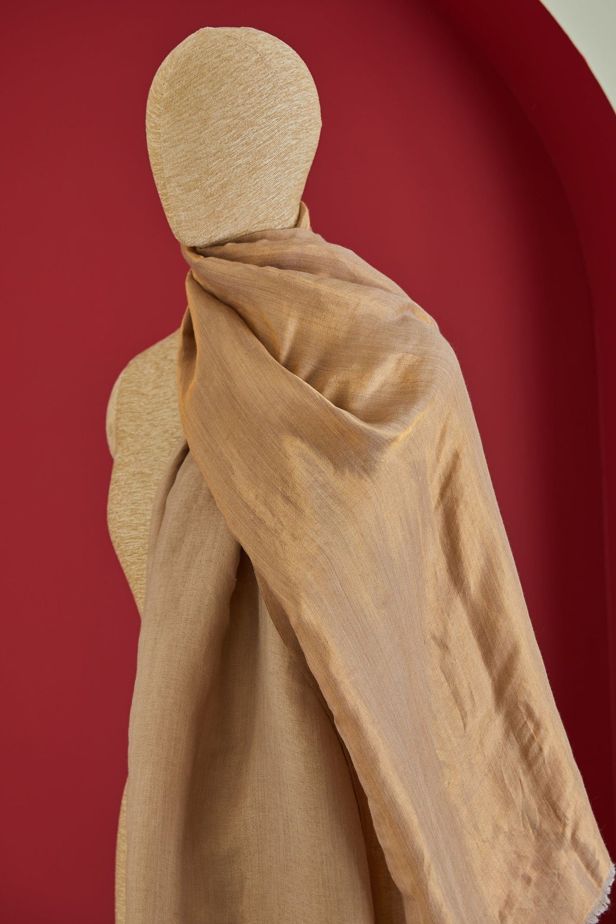 Wool Reversible Zari Beige Stole