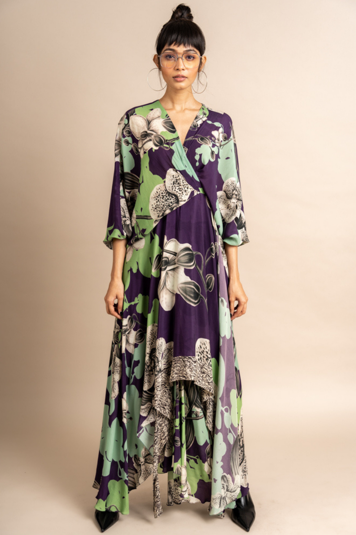 Aubergine Print Hanki Dress