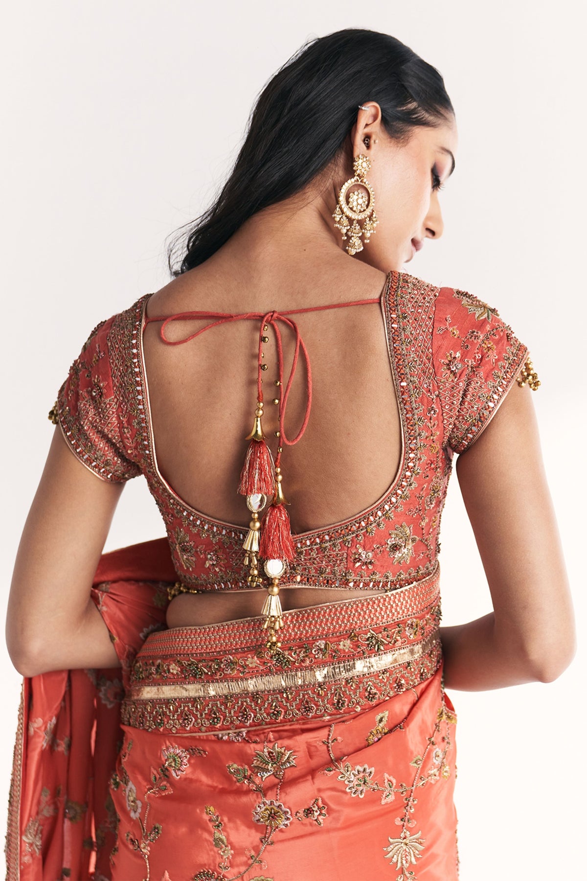 Jannat Tangerine Saree