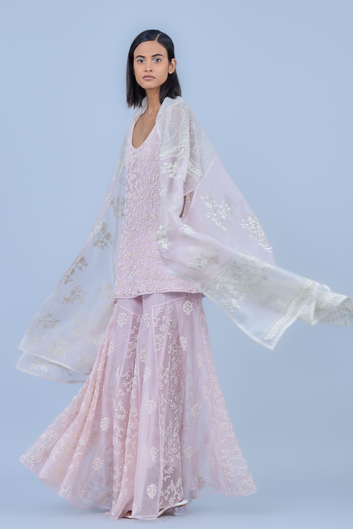 Cutwork Cape in Pink