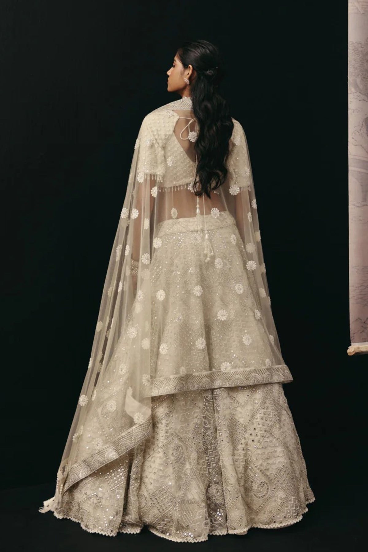 Ivory Mirrorwork Lehenga  Set