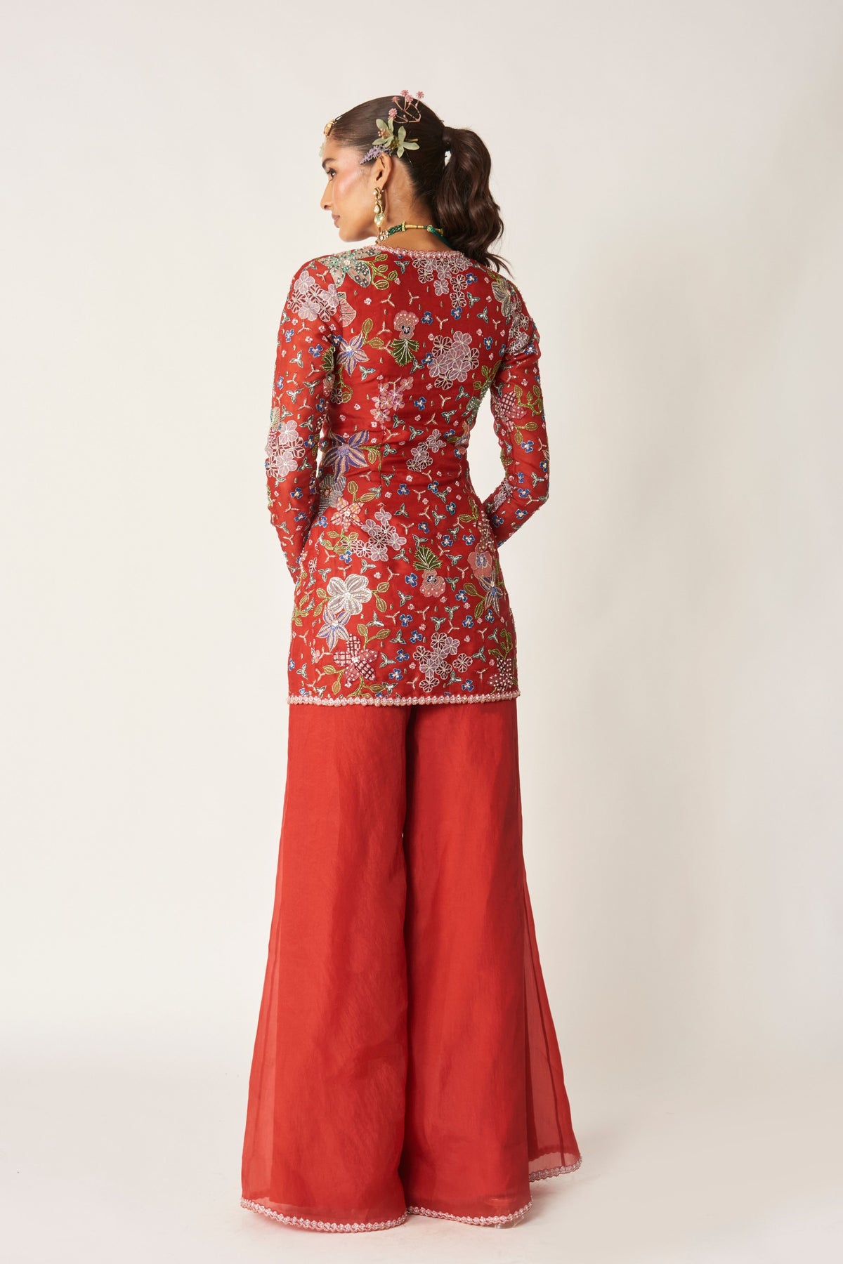 Sangrine Red Sharara Set