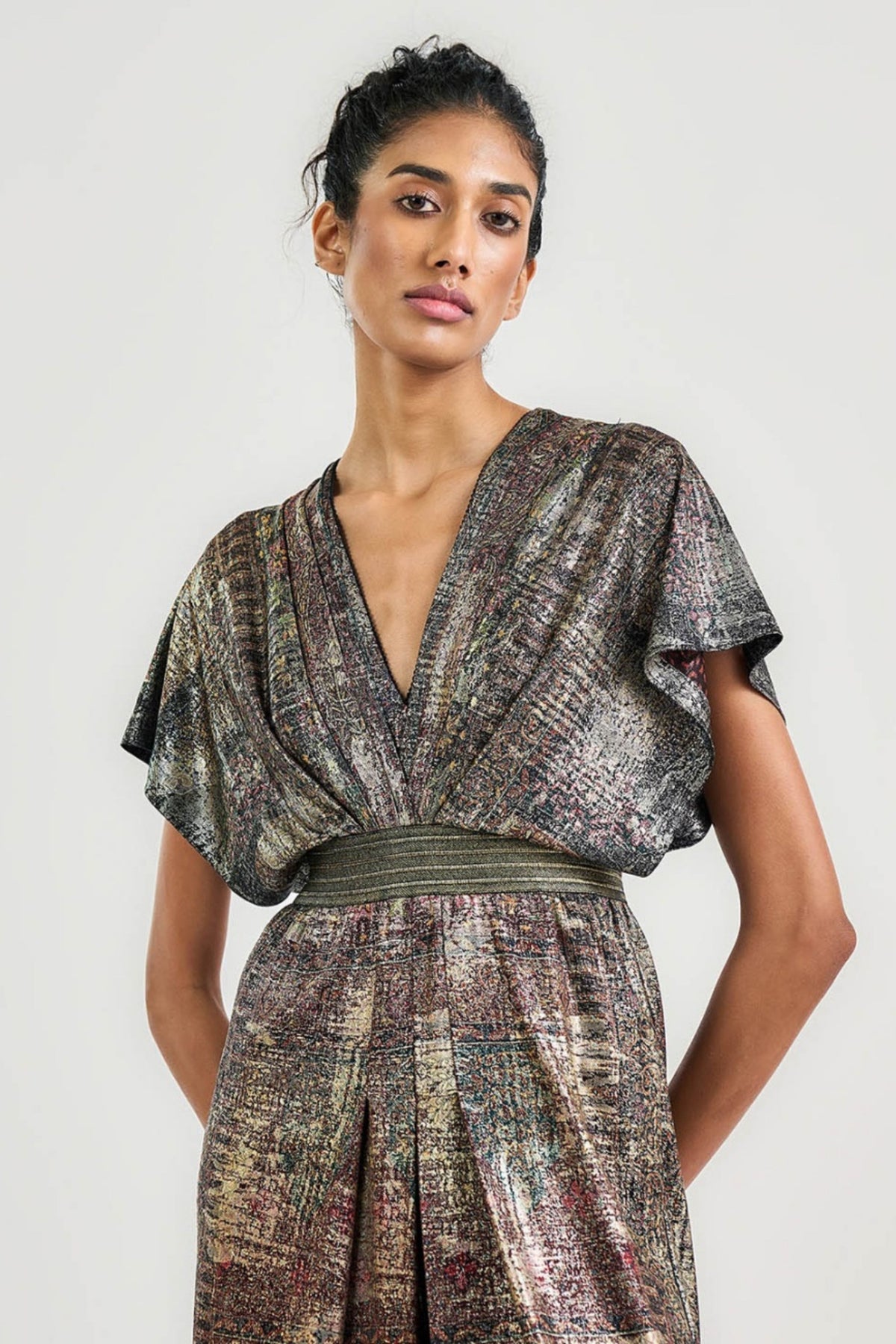 The Metallic Jamawar Jumpsuit
