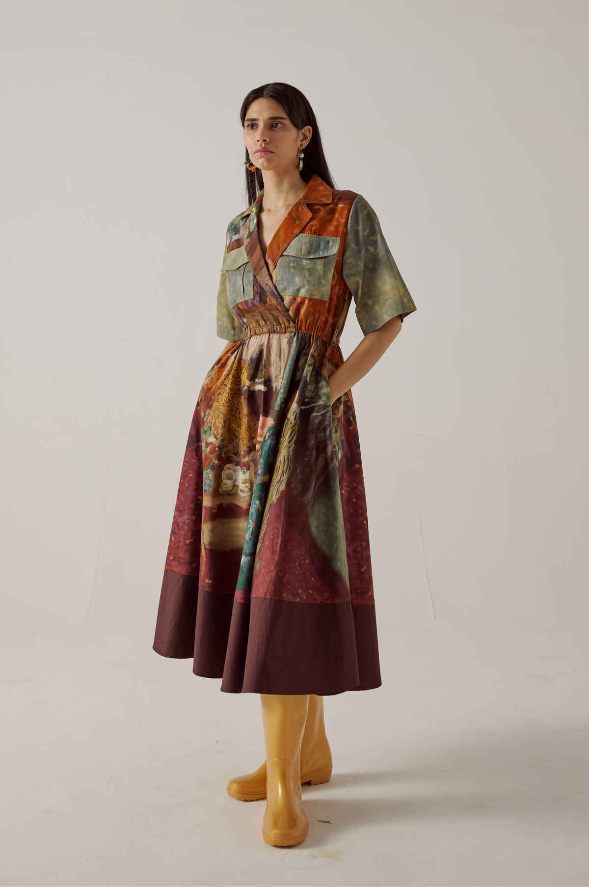 Print Blocked Dress