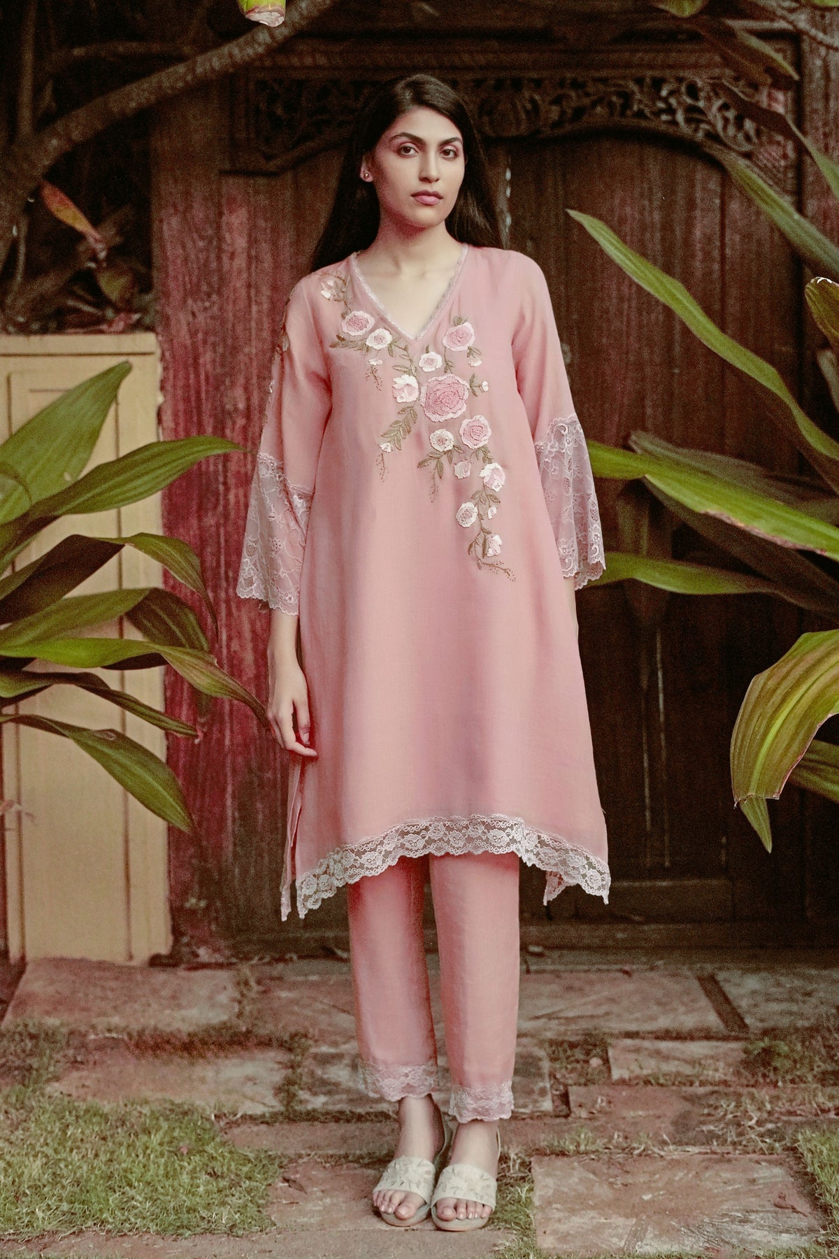Whimsical Rose Bud Tunic Set
