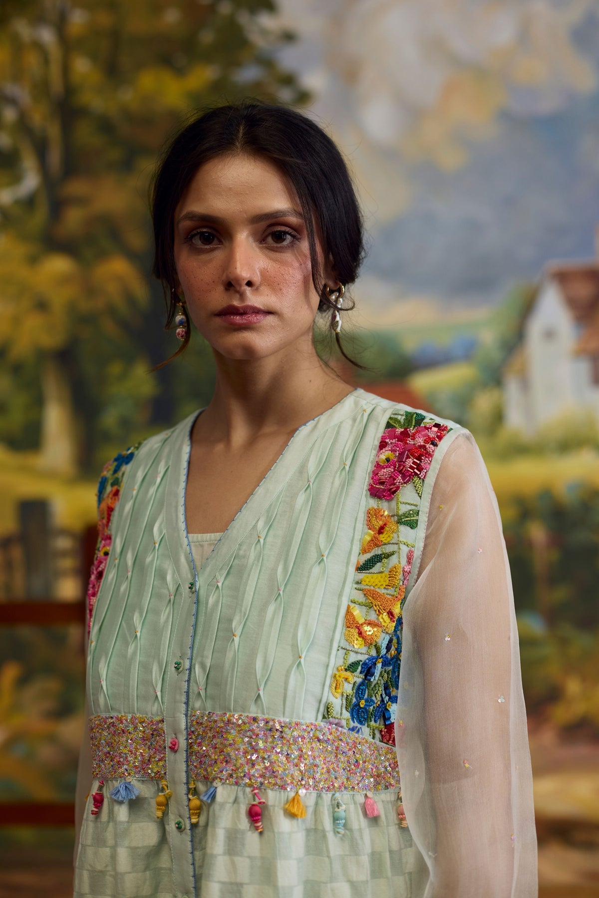 Meadow Floral Checkered Dress