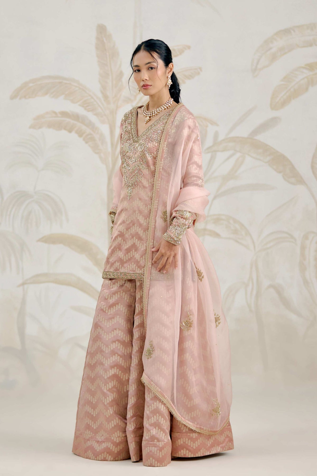 Old Rose Pink Sharara Set