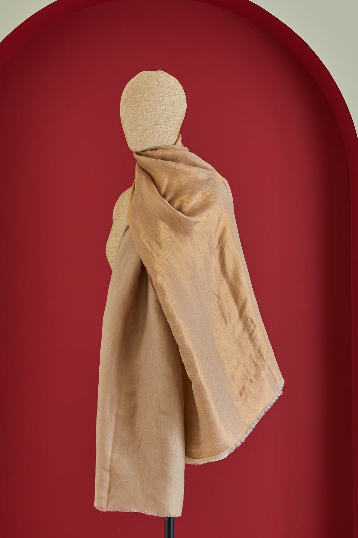 Wool Reversible Zari Beige Stole