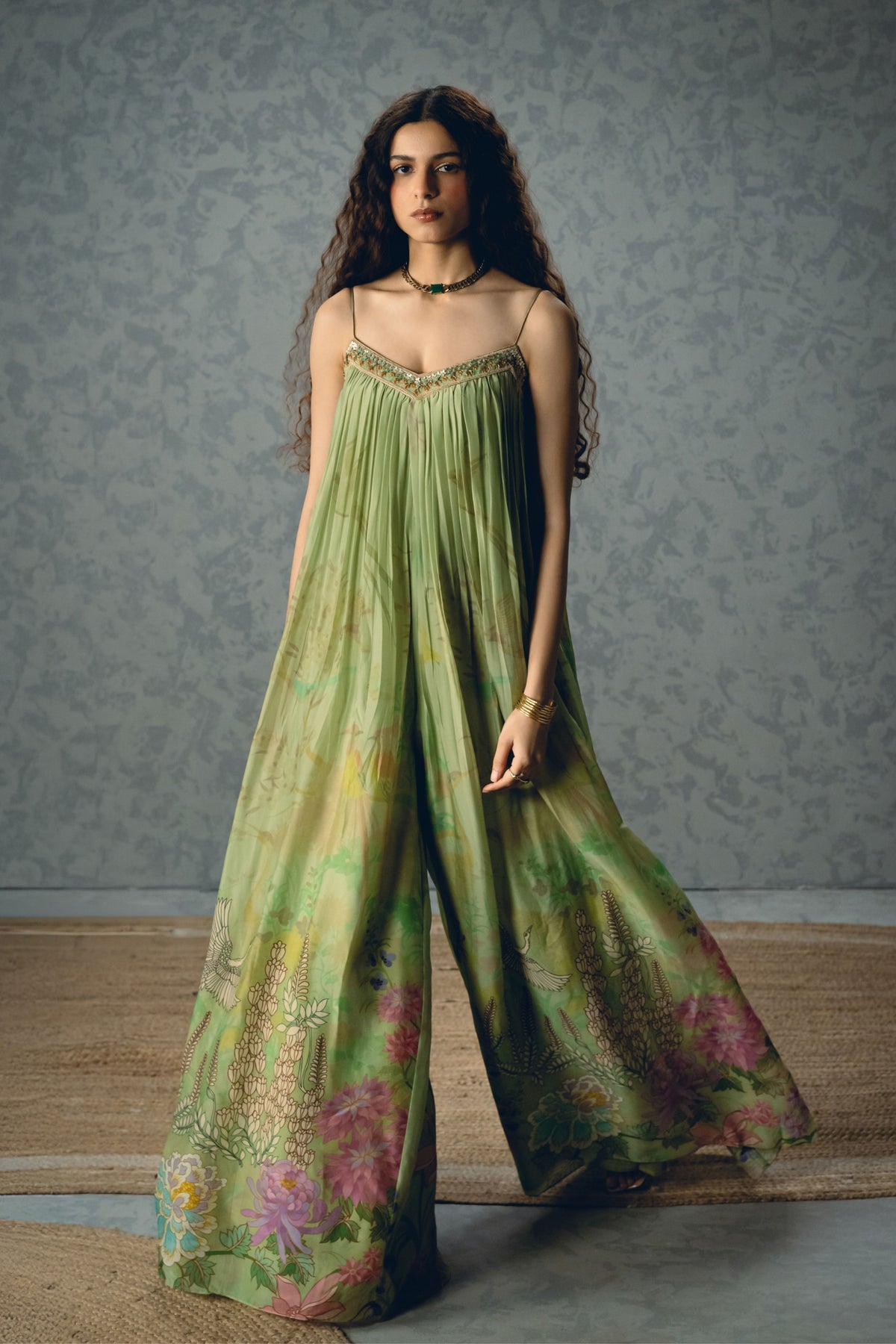 Yume Green Jumpsuit Set