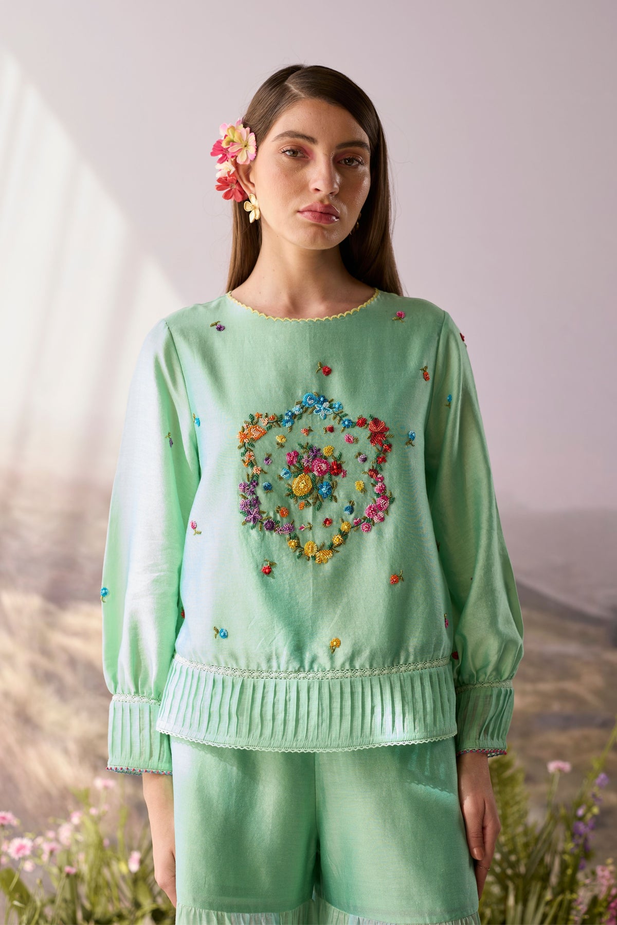 Seaglass Beaded Top
