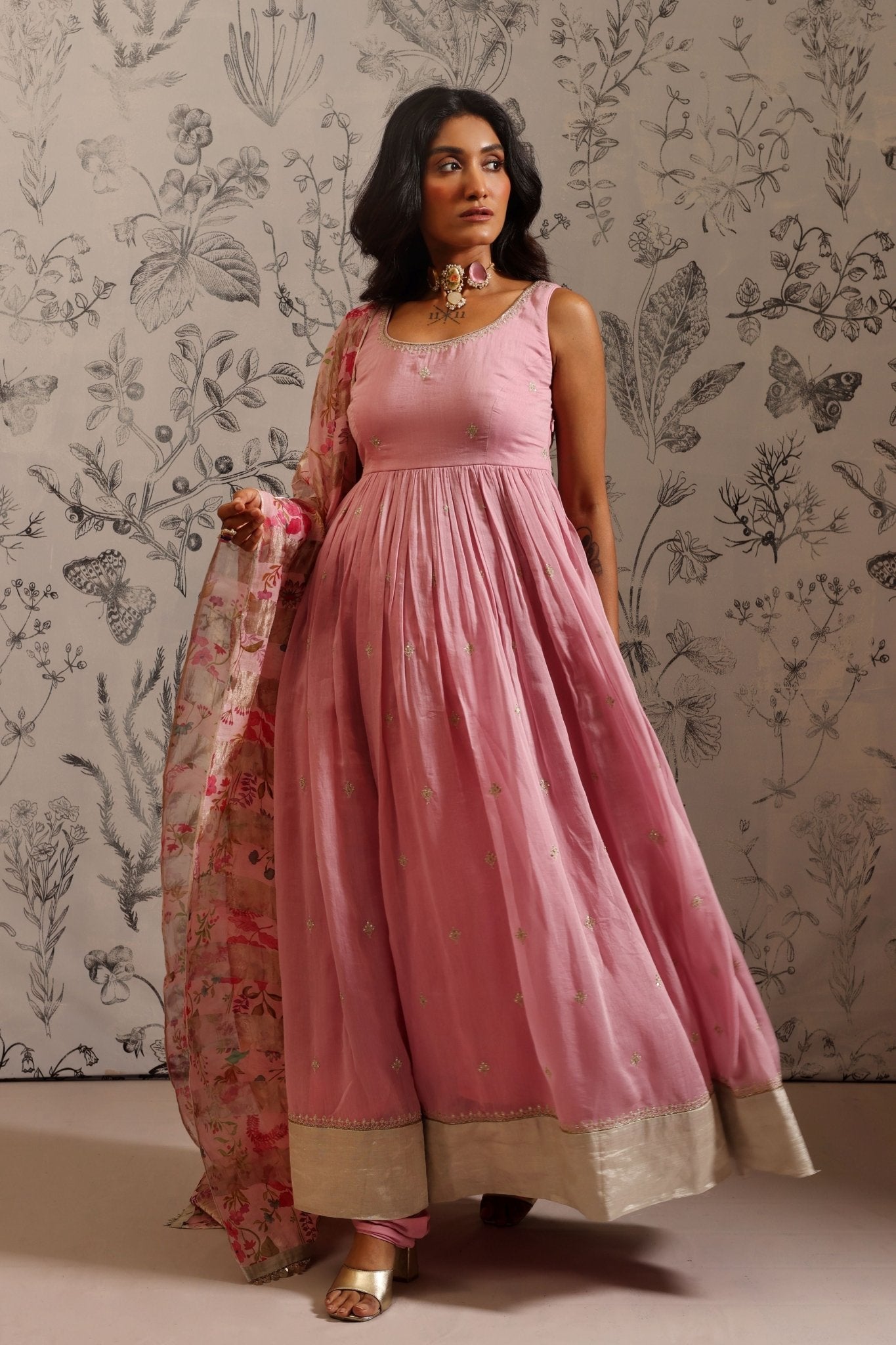 Aparajita Pink Anarkali Set - Taisha - Elahe