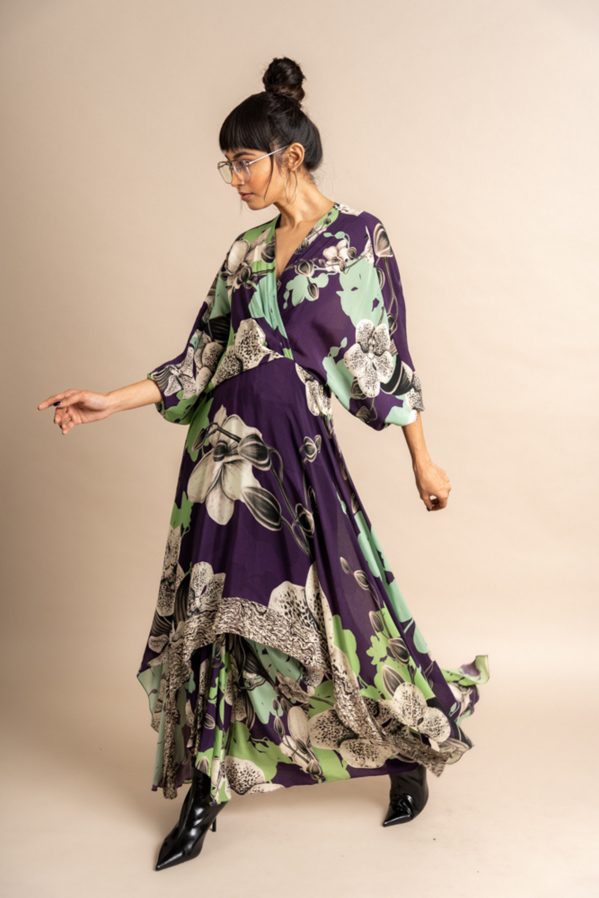 Aubergine Print Hanki Dress