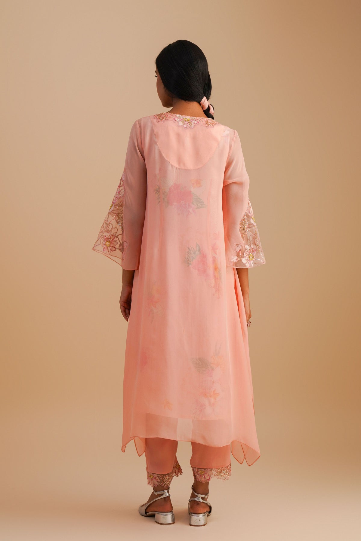 Blush Organza Kurta Set
