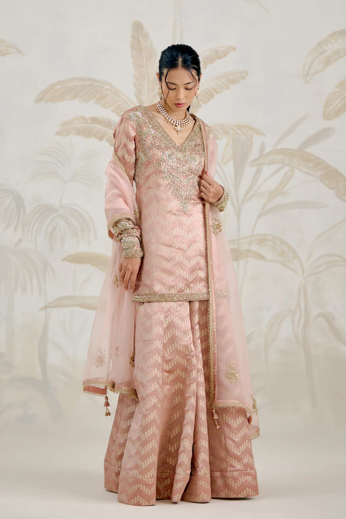 Old Rose Pink Sharara Set
