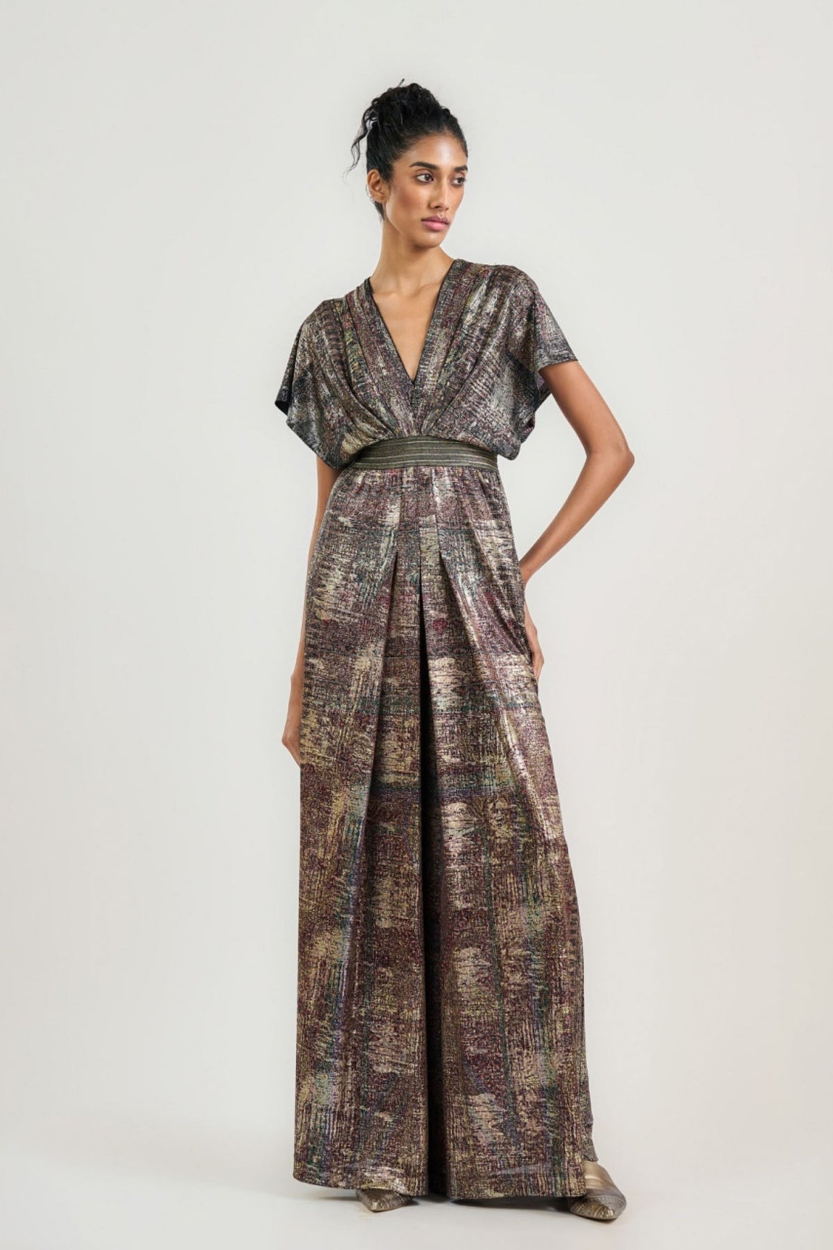 The Metallic Jamawar Jumpsuit
