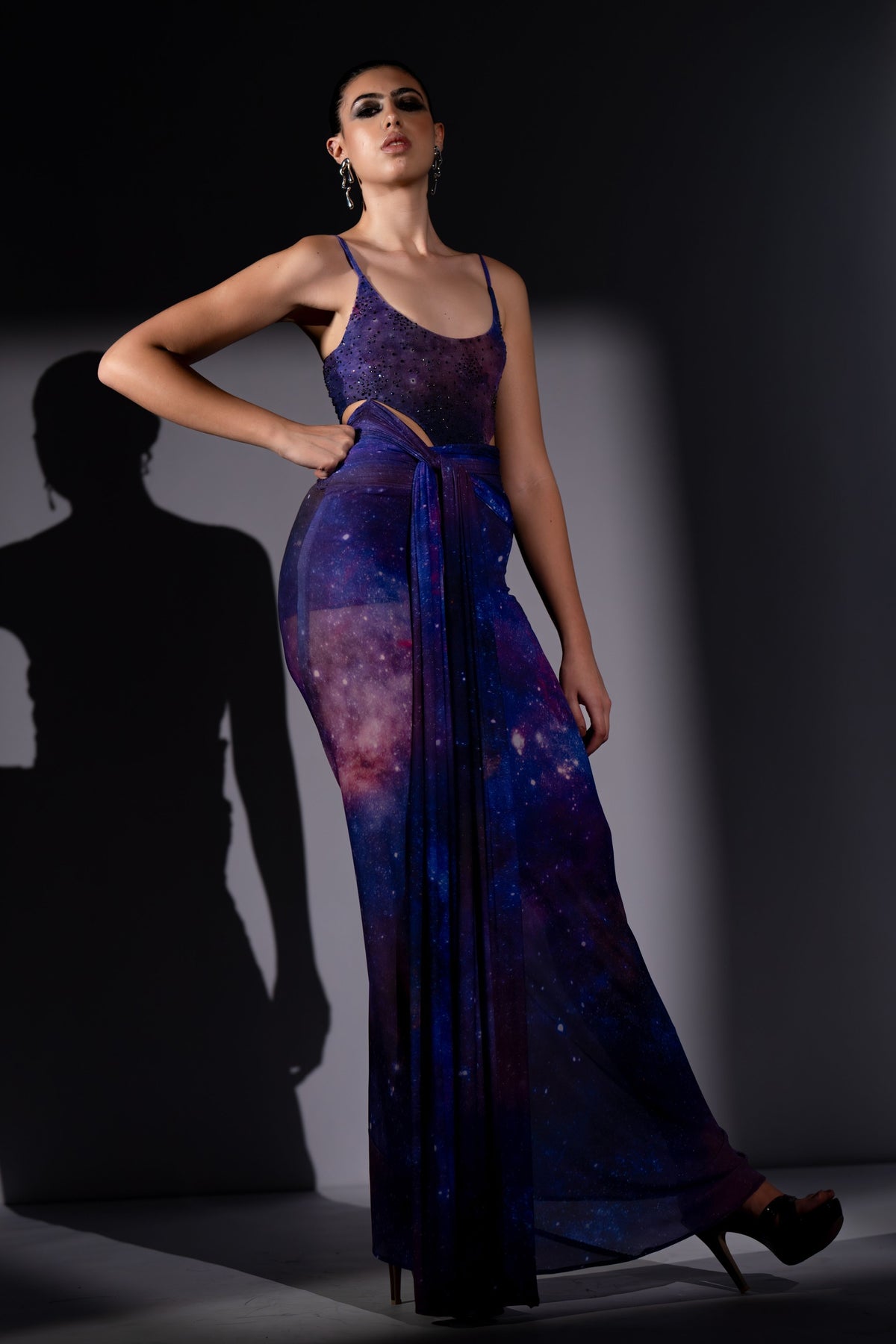 Purple Draped Skirt