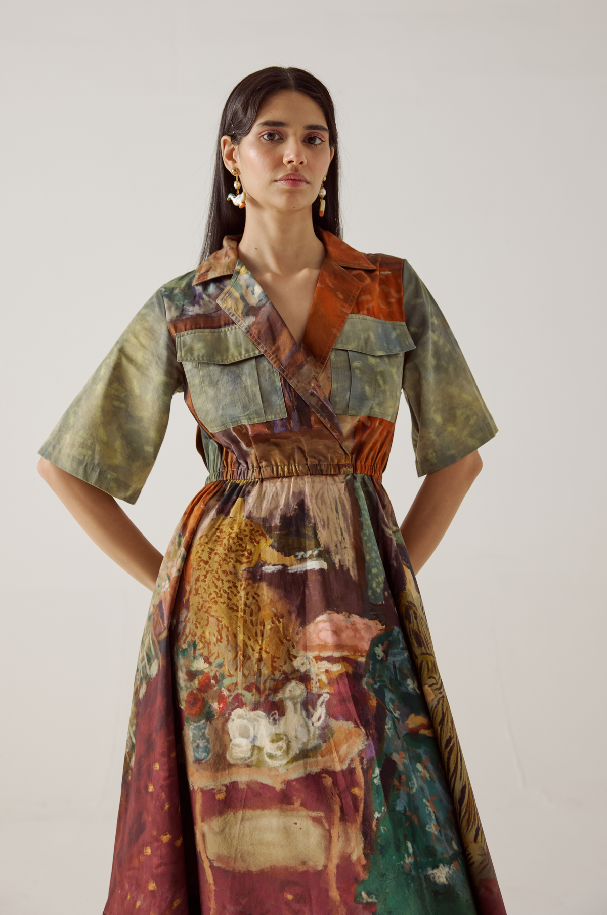 Print Blocked Dress