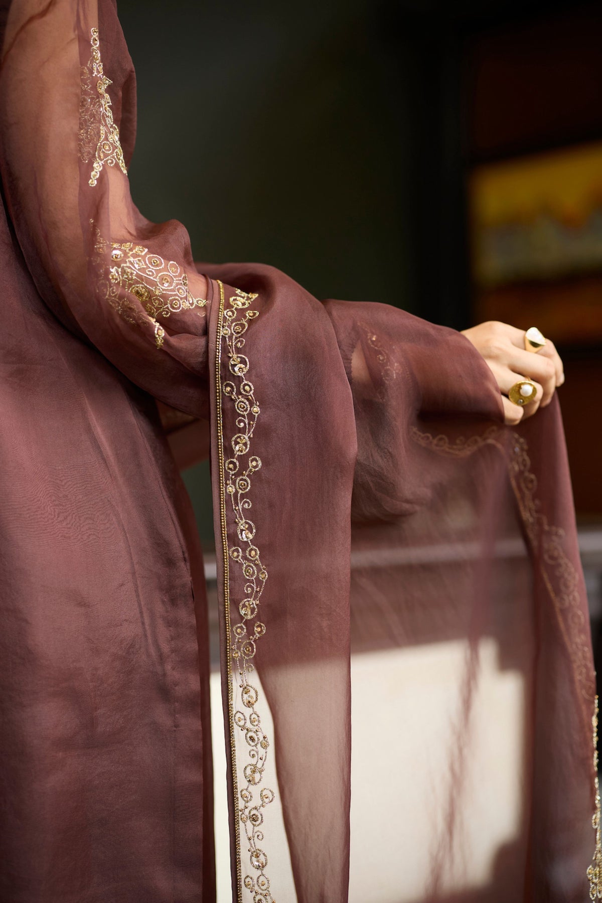 Brown Sukhali Kurta Set