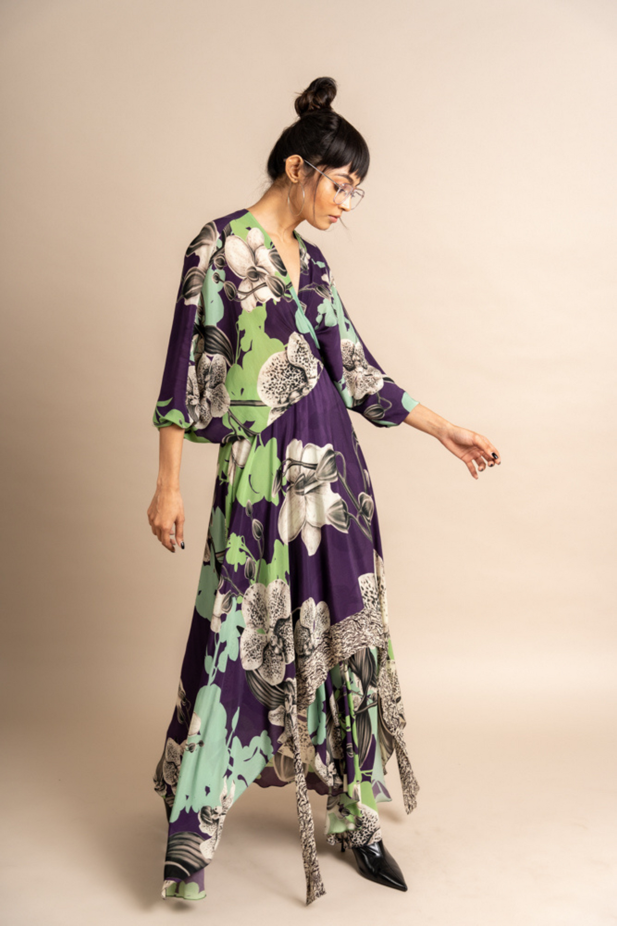 Aubergine Print Hanki Dress