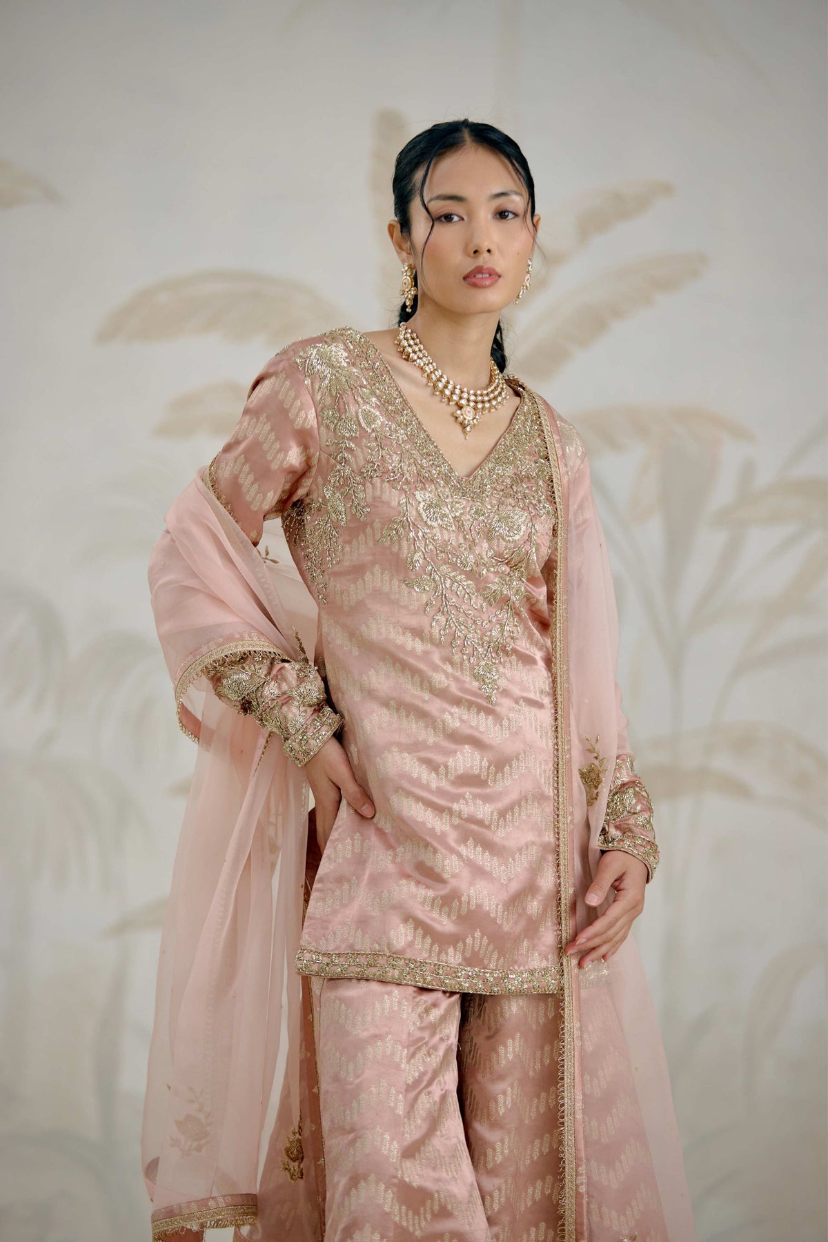 Old Rose Pink Sharara Set